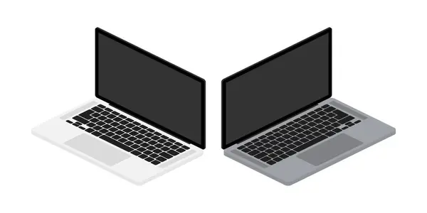 Flache Laptop-Attrappe für die Gestaltung von Webseiten. Tolle Laptop-Attrappe, tolles Design für jeden Zweck. — Stockvektor