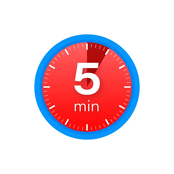 De 5 minuten, stopwatch vector icoon. Stopwatch icoon in platte stijl op een witte achtergrond. Voorraadillustratie van vectoren. — Stockvector