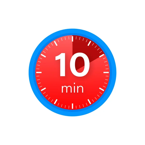 De 10 minuten, stopwatch vector icoon. Stopwatch icoon in platte stijl op een witte achtergrond. Voorraadillustratie van vectoren. — Stockvector