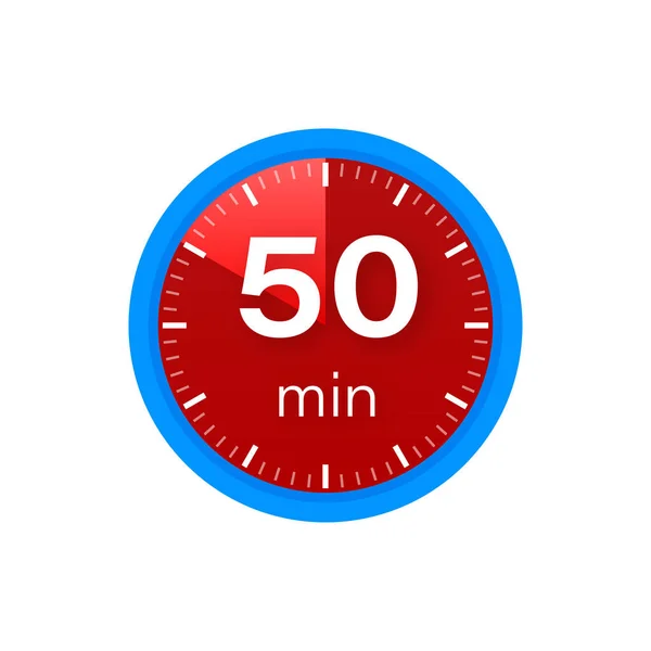 Los 50 minutos, icono de vectores de cronómetro. Icono de cronómetro en estilo plano sobre un fondo blanco. Ilustración de stock vectorial. — Archivo Imágenes Vectoriales