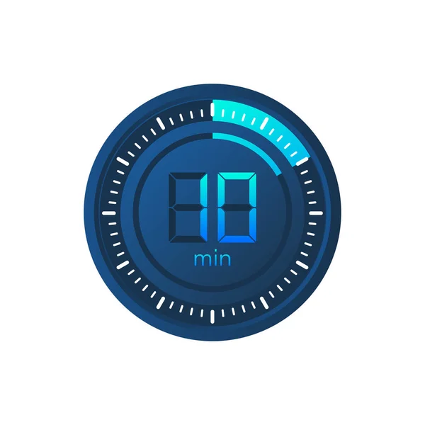 De 10 minuten, stopwatch vector icoon. Stopwatch icoon in platte stijl op een witte achtergrond. Voorraadillustratie van vectoren. — Stockvector