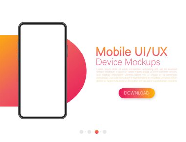 Web tasarımı için kırmızı zemin üzerinde mobil ui ve ux tasarımı olan simge. Uygulama arayüz şablonu.