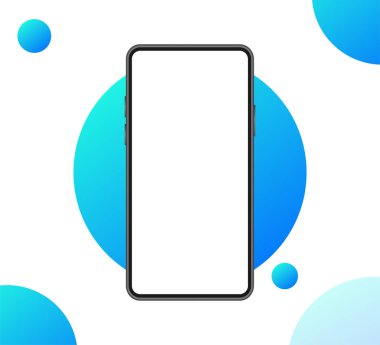 Web tasarımı için kırmızı zemin üzerinde mavi mobil ui ve ux tasarımı olan simge. Uygulama arayüz şablonu.