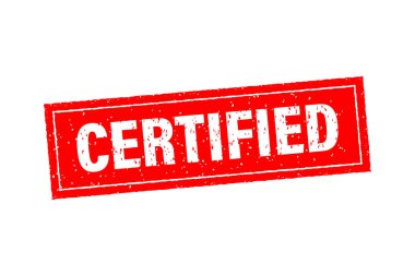 Onaylanmış kırmızı iş şablonu. Vektör vintage ürün etiketi şablonu. İzole vektör simgesi. Logo tasarımı.