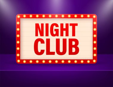 Klasik gece kulübü retro, her amaçla harika tasarım. Vintage vektör posteri, afiş.