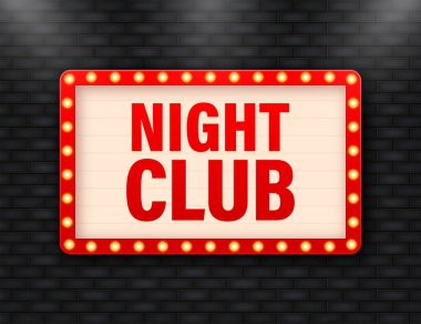Klasik gece kulübü retro, her amaçla harika tasarım. Vintage vektör posteri, afiş.