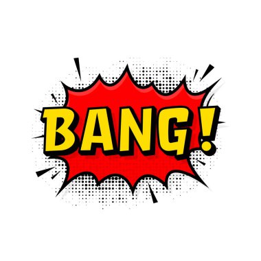 Klasik tarzda bang bang. Çizgi film tarzı vektör. Vektör metni. Vay canına..
