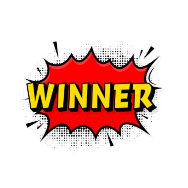 Sancak tasarımı için 3D retro kazanan. Kazanan ödül. Pop tarzı. Vektör arkaplanı. Oyun arkaplan tasarımı için geçmişe dönük şablon.