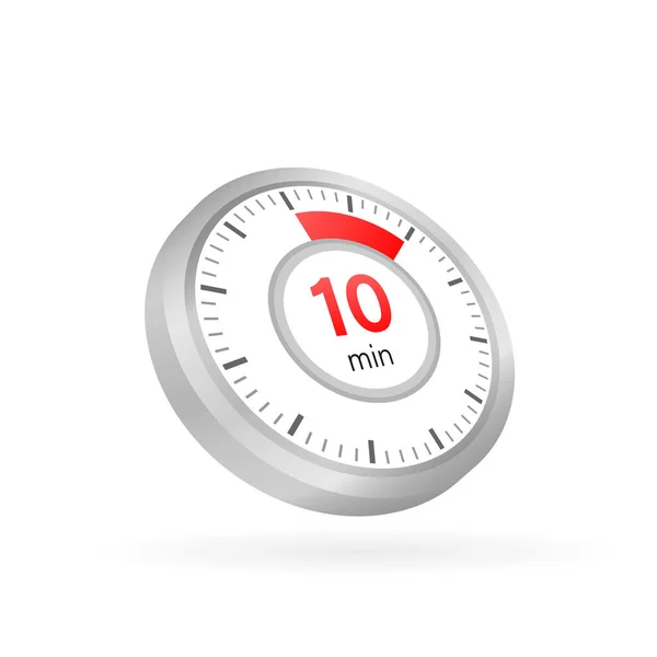 Os 10 minutos, ícone do vetor cronômetro. Ícone de cronômetro em estilo plano em um fundo branco. Ilustração do estoque vetorial. — Vetor de Stock
