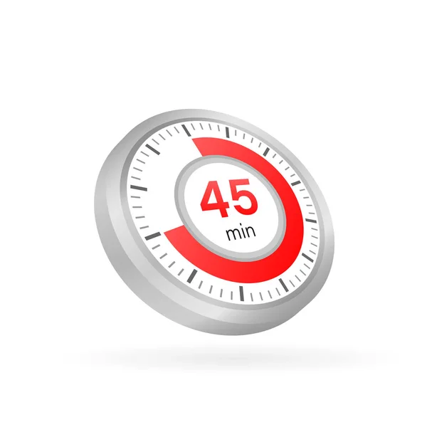 The 45 minutes, stopwatch vector icon. Stopwatch icon in flat style on a white background. Vector stock illustration. — Stock Vector