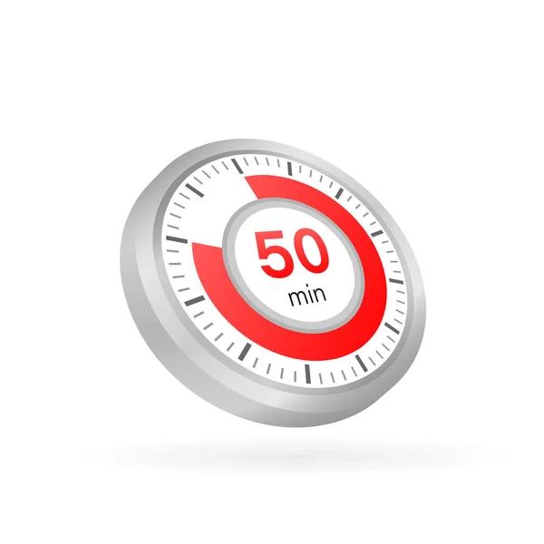 Os 50 minutos, ícone do vetor cronômetro. Ícone de cronômetro em estilo plano em um fundo branco. Ilustração do estoque vetorial. —  Vetores de Stock