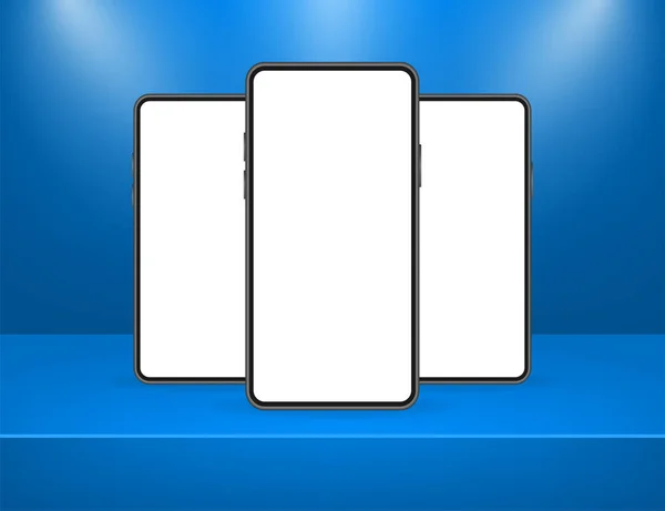 Icono con ui móvil azul y diseño ux sobre fondo rojo para el diseño web. plantilla de interfaz de aplicación. — Vector de stock
