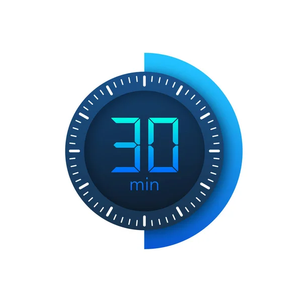 Το 30 λεπτά, stopwatch διάνυσμα εικονίδιο. Εικονίδιο χρονόμετρο σε επίπεδη στυλ σε λευκό φόντο. Εικονογράφηση διανύσματος. — Διανυσματικό Αρχείο