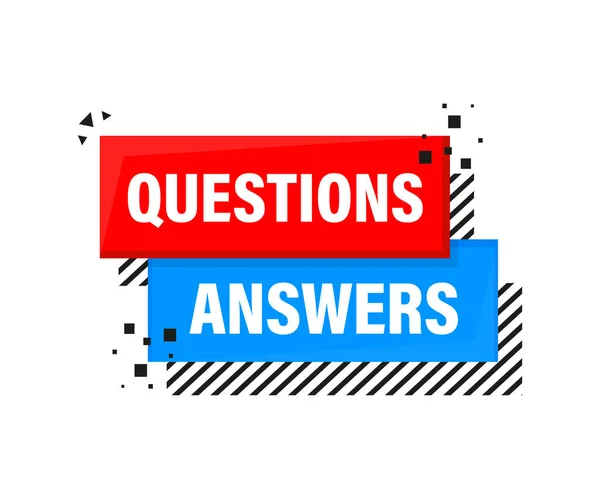 Question answer chat balloons in red and blue colors on a blue background. — Stock Vector