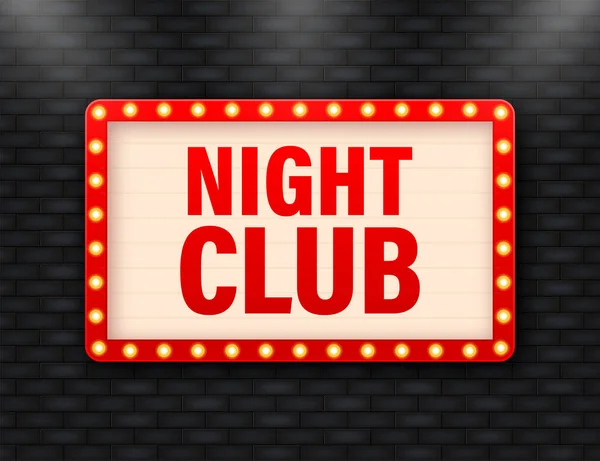 Vintage retro clube noturno, ótimo design para qualquer finalidade. Vintage vetor cartaz, banner. — Vetor de Stock