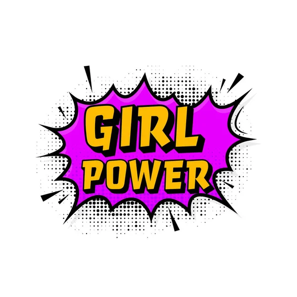 Girl Power im Vintage-Stil. Vektor im Cartoonstil. Pop-Art. Vektortext. Wow-Effekt. — Stockvektor