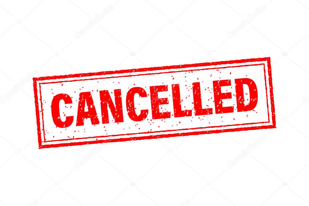 Illustration with red cancelled. Red textured illustration. Vintage icon for banner design