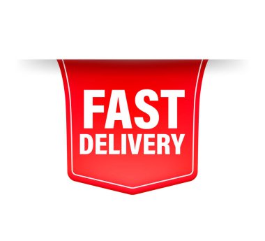 Beyaz arka planda kırmızı kurdele. Logo vektörü. İzole vektör.