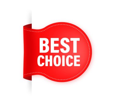 Vektör kırmızı kurdele. En iyi seçim garantili etiket.