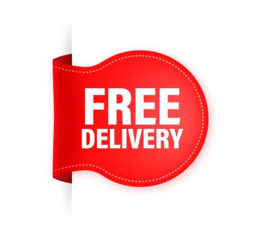 Beyaz arka planda ücretsiz kırmızı kurdele. Logo vektörü. İzole vektör.