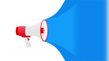 Hoparlör. 5 gün kala megafon. İş, pazarlama ve reklam afişi. Hareket grafikleri.