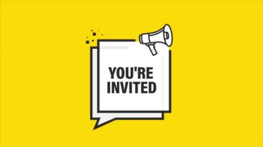 Sarı megafon sancağına davetlisiniz. Hareket grafikleri.