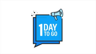 Hoparlör. Bir gün kala megafon çalıyor. İş, pazarlama ve reklam afişi.