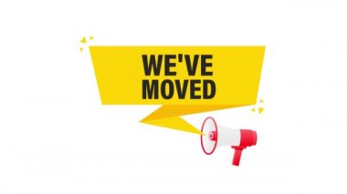 Megafon sarı pankartı düz bir şekilde taşıdık. Hareket grafikleri.