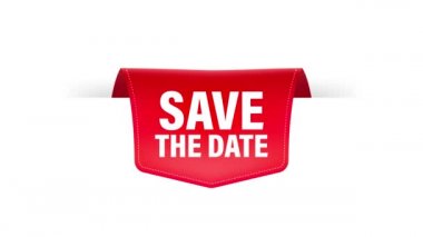 Veri kırmızı kurdelesini beyaz arkaplana 3B biçiminde kaydet. Hareket grafikleri.