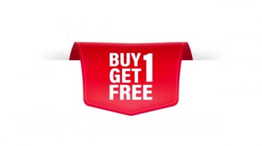 Beyaz arka planda 1 tane kırmızı kurdele al. Çizim. Hareket grafikleri.