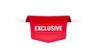 Kırmızı, web reklam tasarımı için özel. Özel teklif rozeti. Hareket grafikleri.