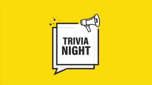 Trivia night banner in flat style. Motion graphics. — Stock Video