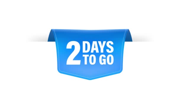 2 Days to go poster in flat style. Motion graphics for time managment. — Stock Video