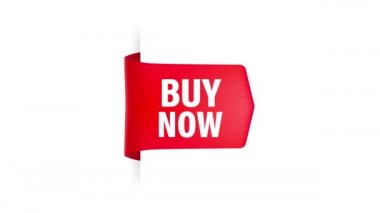 Red Buy artık siyah arka planda şerit oluşturuyor. Teklif etiketi al. Hareket grafikleri.