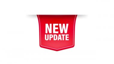 Promosyon tasarımı için beyaz arka planda kırmızı koleksiyon iş kurdelesi ile modern 3D iş şablonu. Modern tasarım. Hareket grafikleri.