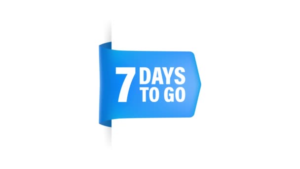 7 Days to go poster in flat style. Motion graphics for time managment. — Stock Video