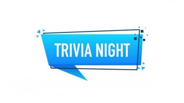 Beyaz arka planda üç boyutlu trivia gece pankartı. Hareket grafikleri.