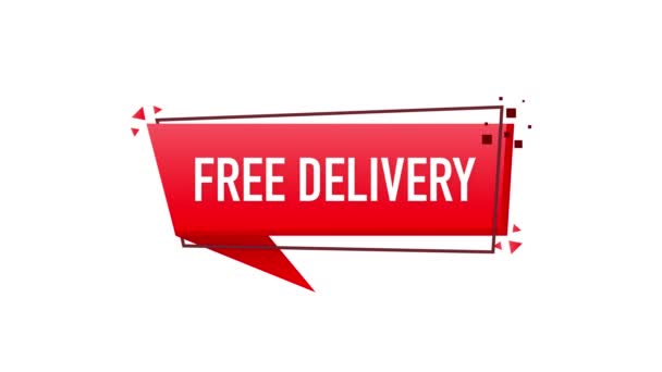 Free delivery service badge. Fast time delivery on white background. Motion graphics. — Stock Video