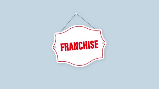 Franchise rood label voor marketing reclame ontwerp. Bewegingsgrafiek. — Stockvideo