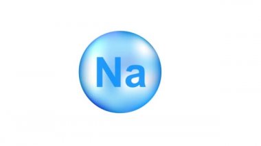 Mineral Na mavi hap kapsülü beyaz arka planda izole edilmiş. Hareket grafikleri.