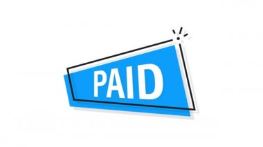 Pankart tasarımı için para ödendi. Kırmızı, beyaz arka planda ödenmiş. Grunge dokusu. Hareket grafikleri.