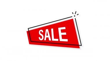 İndirim düğmesi. İş afişi. Hareket grafikleri.