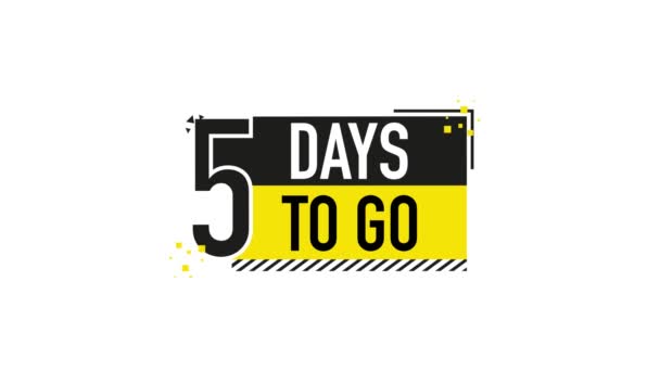 5 Days to go poster in flat style. illustrations for time managment. Motion graphics. — Stock Video