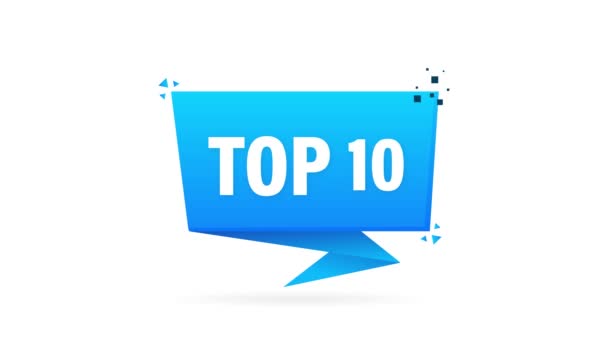 Top 10. Bouton bleu. Graphiques de mouvement. — Video