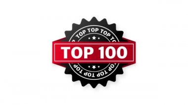 En iyi 100. Beyaz arka plandaki en iyi 10 kişi listesi. Hareket grafikleri.