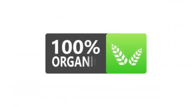 Organik kalkan işareti, gmo simgesi yok. Hareket grafikleri.