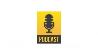 Podcast. Rozet, simge, pul, logo. Hareket grafikleri.