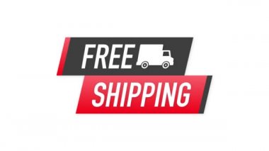 Beleş kargo damgası. Kırmızı ücretsiz nakliye kauçuk grunge pulu. Hareket grafikleri.