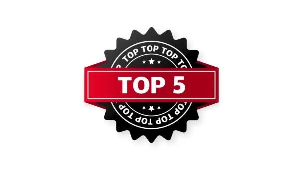 Top 5. Les dix meilleures listes sur fond blanc. Graphiques de mouvement. — Video