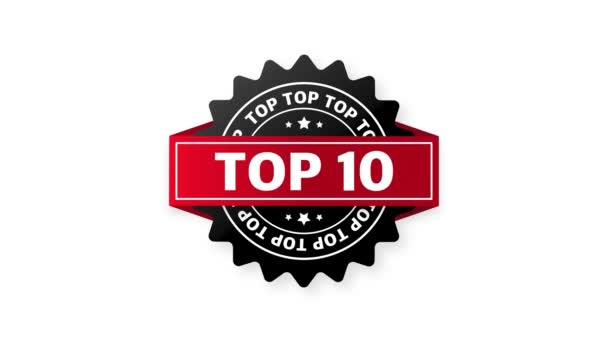 Top 5. Best ten list on white background. Motion graphics. — Stock Video